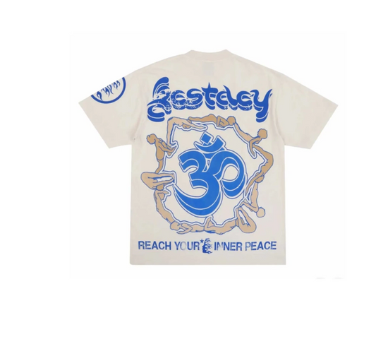 Camiseta Hellstar Yoga “School of Enlightenment” Beige – Graphic Tee Streetwear