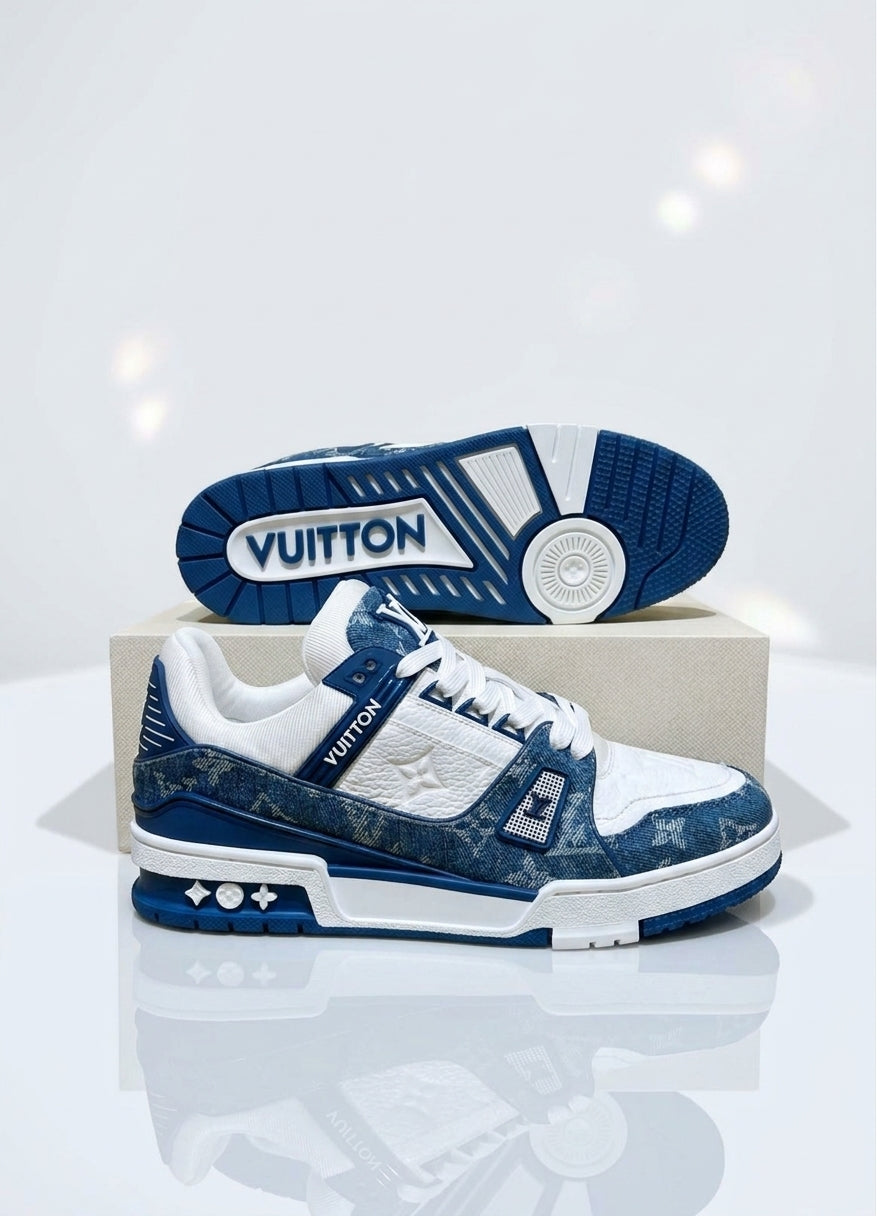 Louis Vuitton Sneakers Blancas y Azules – Zapatillas