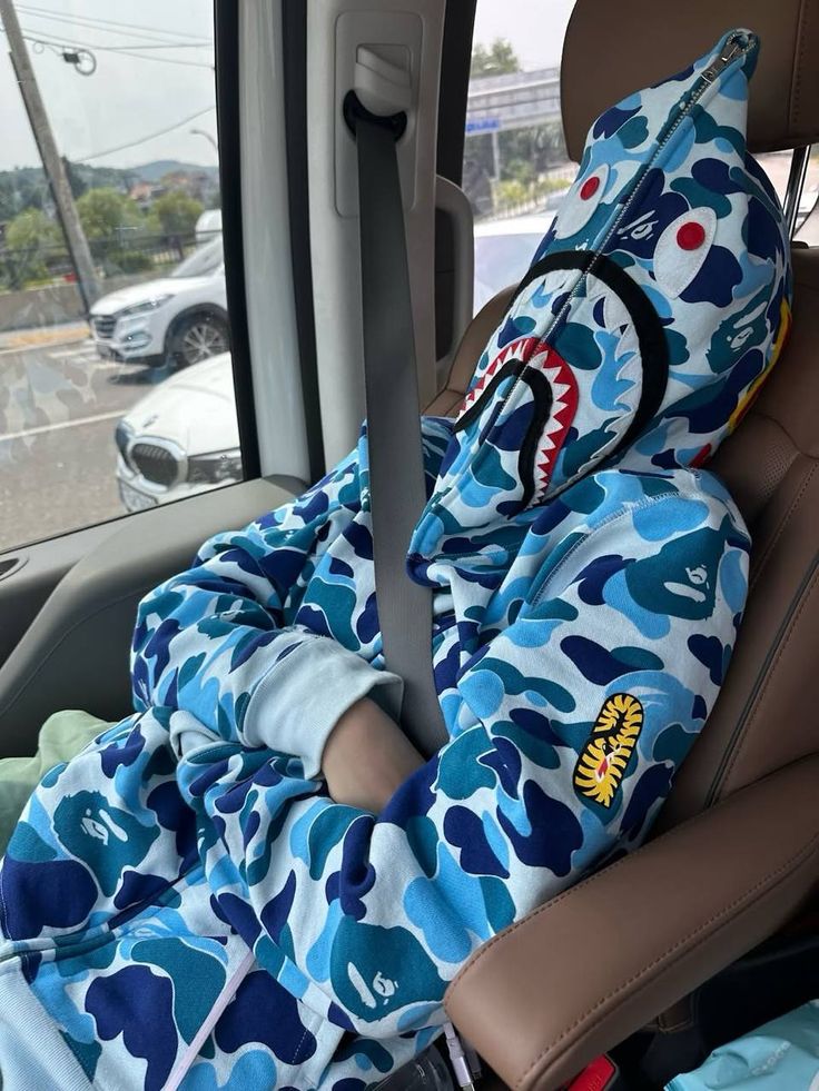 BAPE Hoodie Camo Shark Azul — Sudadera Urbana con Capucha y Cierre