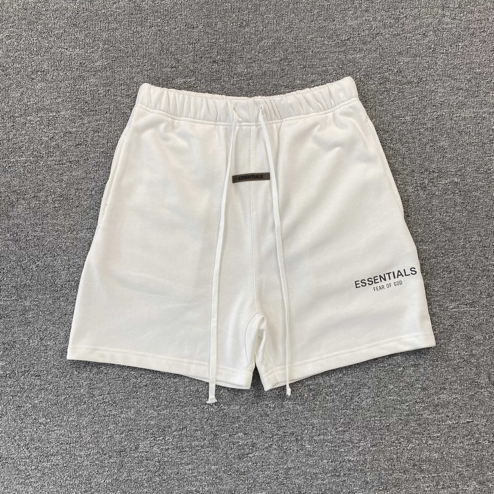 Short essentials Fear Of God blanco con logo