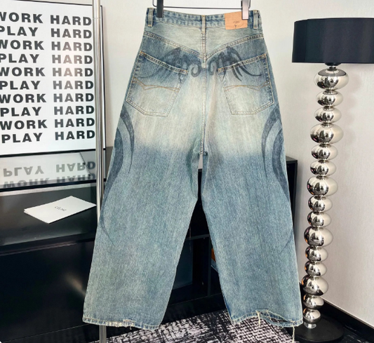 Balenciaga Baggy Jeans Blue – Jeans Oversize Streetwear Premium