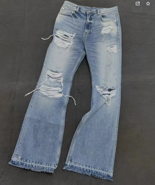 Vaqueros Aeropostale Distressed Light Blue Relaxed Fit