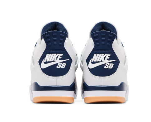 Air Jordan 4 Retro Blanco/Azul – Sneakers Premium de Estilo Urbano