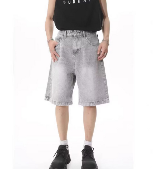 Bermuda Denim Gris Lavado | Short Vaquero Premium de Estilo Urbano