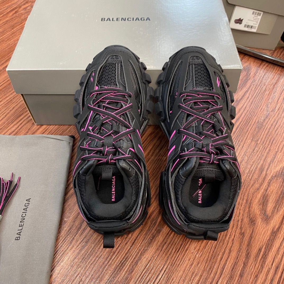 Balenciaga Track – Zapatillas Deportivas Negro & Rosa (Edición Premium)
