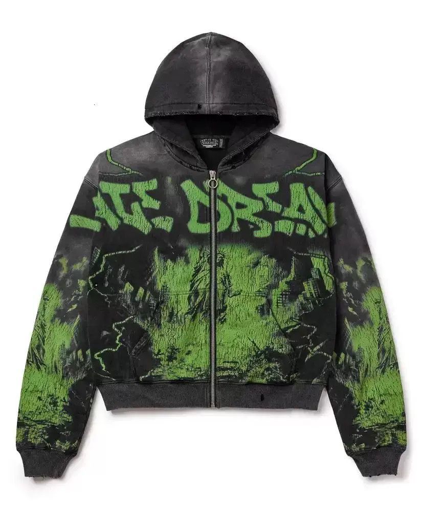 Sudadera “Vale lives” – Hoodie Oversized con Brillos y Estilo Vintage