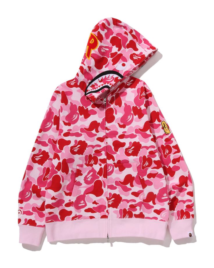 BAPE ABC Camo Shark Full Zip Hoodie Red