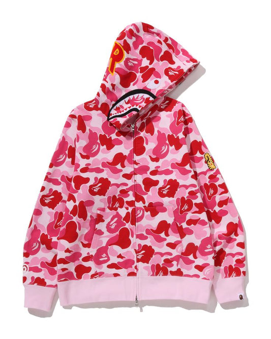 BAPE ABC Camo Shark Full Zip Hoodie Red