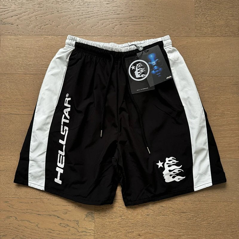 Shorts Hellstar Studios Negro Blanco | Streetwear Baggy Original