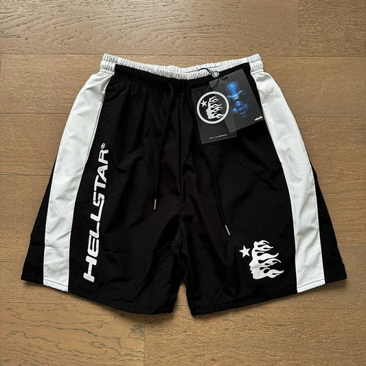 Shorts Hellstar Studios Negro Blanco | Streetwear Baggy Original